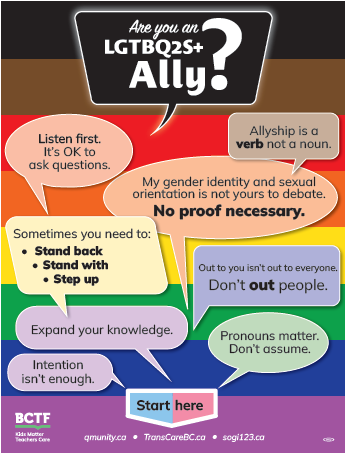 Are you an LGBTQ2S+ Ally 8.5 x 11 Poster