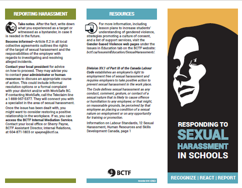Responding to Sexual Harassment in Schools Brochure